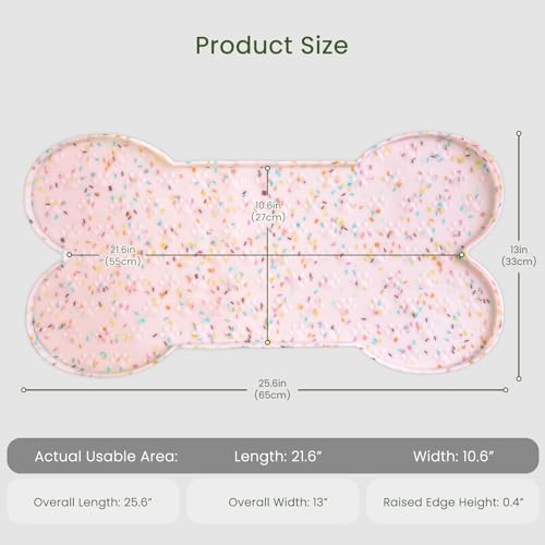 PWTAA Dog Food Mat Anti-Slip Silicone Dog Bowl Mat Thicker Pet Placemat - Image 2