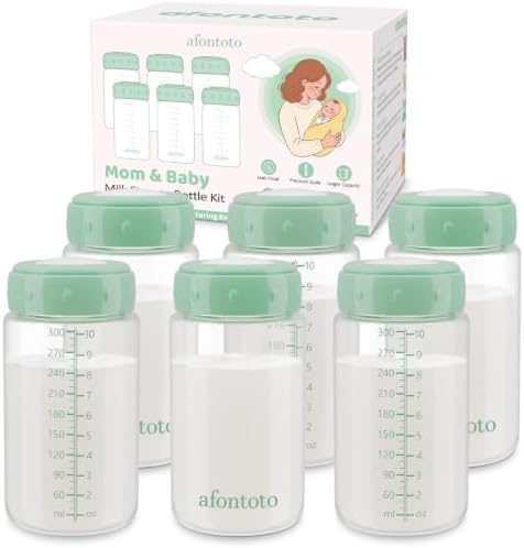 6PCS Breastmilk Storage Bottle, BPA Free Wide-Neck Spectra Bottles by afontoto