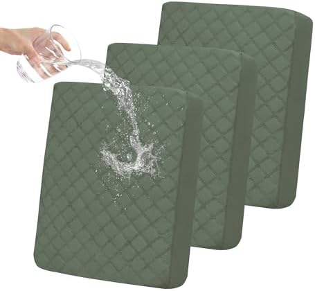 Easy-Going Waterproof Cushion Covers Set, Quilted Stretch 3-Piece Sofa Seat by Easy-Going