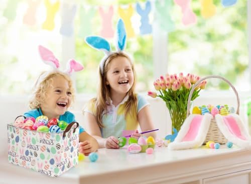 Sanjiaofeng Rectangular3Pack Easter baskets, Kids Easter Storage Bins - Image 4