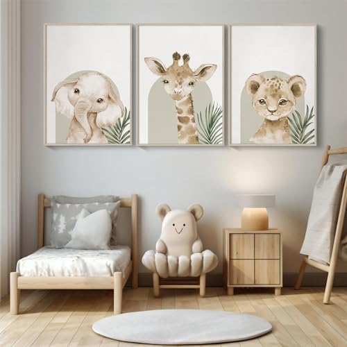 Tanmart Animal Wall Art Pictures Baby Nursery Canvas Wall Art Decor Safari - Image 6