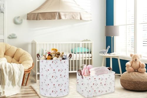 Kids Laundry Hamper, Flower Laundry Basket Collapsible Girls Storage Baskets - Image 5