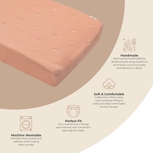 Crane Baby Violet Daisy Tuck Quilted Changing Pad Cover, Fits Standard Size - Image 2