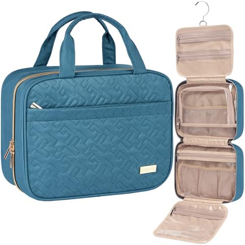 NISHEL Travel Toiletry Bag for women, Portable Hanging makeup Organizer by NISHEL