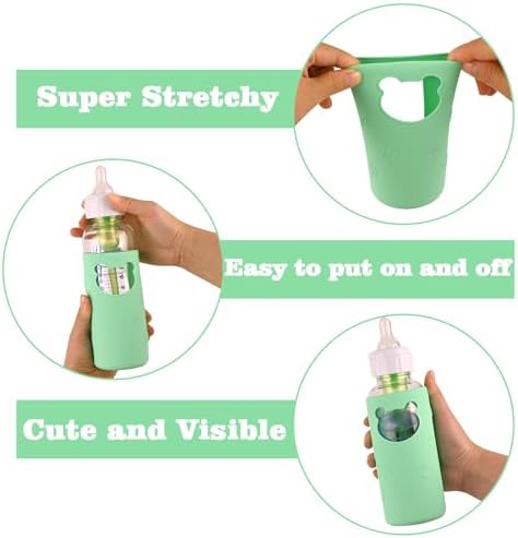 4 Pack Silicone Sleeves for Dr Brown's Glass Baby Bottles 8 oz - Image 5