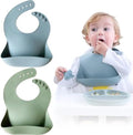 Moonkie Silicone Baby Bibs Set of 2, BPA Free Waterproof Baby Bibs by Moonkie