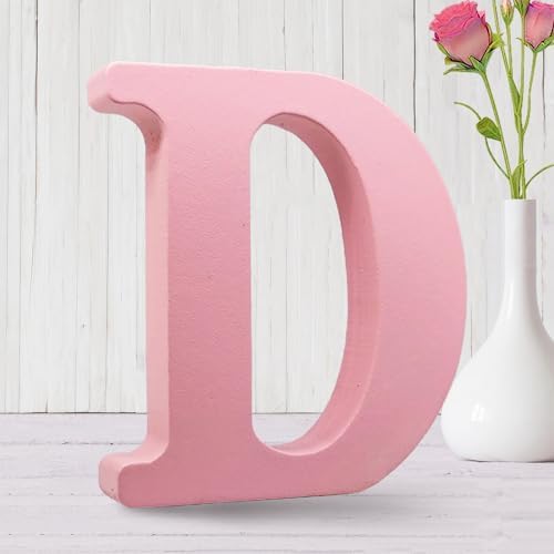 AOCEAN 6 Inch Pink Wood Letters Unfinished Wooden Letters by AOCEAN