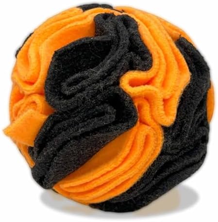 Glory To Dog Puppy/Small Breed Snuffle Dog Puzzle Ball Toy Orange and Black by GloryToDog