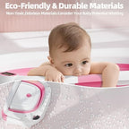 Collapsible Baby Bathtub with Thermometer, 0-36 Months, Dark Pink - Image 6