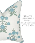 Jillien Harbor Amelia 20" x 20" Floral Throw Pillow Cover Blockprint 50 cm x 50 - Image 3