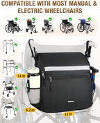 Tiptops Wheelchair Back Bag, Wheelchair Accessories Large Capacity Wheelchair - Image 3
