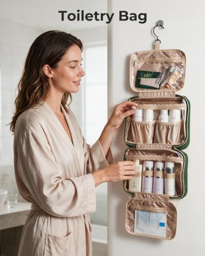 BAGSMART Toiletry Bag Hanging Travel Makeup Organizer - Image 2