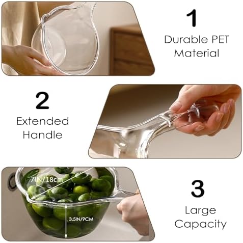 2-Pack Medium Transparent Plastic Water Ladle, Kitchen & Bathroom Scoop - Image 3