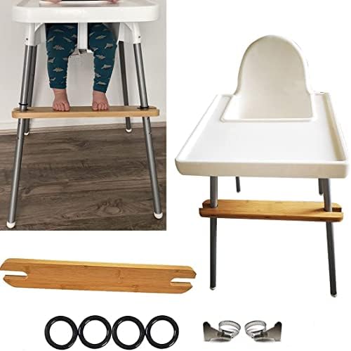 High Chair Footrest, Adjustable Height Natural Bamboo Baby Highchairs Pedal - Image 2