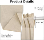 FRAMICS Farmhouse Valance Curtains, Boho Cotton Linen Kitchen Valance, Rustic - Image 3