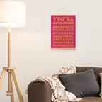 TLESKE Orange and Pink Retro Inspirational Poster Hanger Frame, Hot Pink Trendy - Image 4