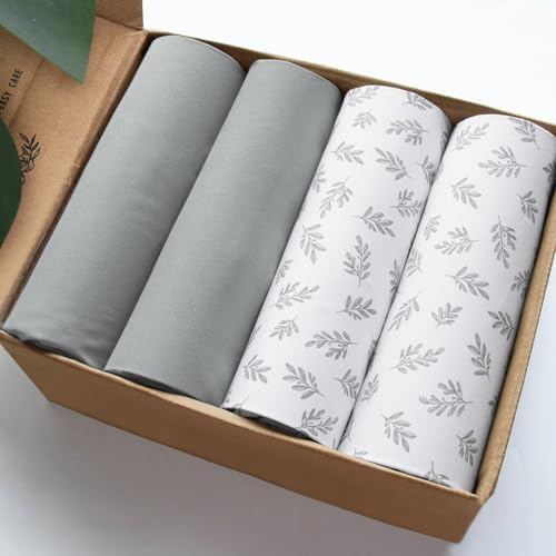 4-Pack Fitted Mini Crib Sheets for Boys and Girls by Bilobanbabybedding
