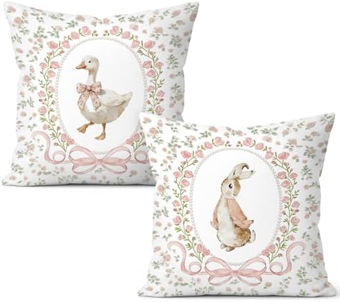 Bunny Nursery Pillow Covers 18x18 Set of 2 by Unknown