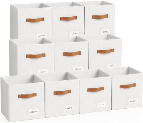Storage Cubes 10 Pack, 11 Inch Fabric Storage Cubes Organizer Bins by Unknown