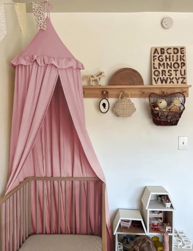 ZEAK Kids Bed Canopy with Ruffles Cotton Hanging Tent Frills Curtain Net by ZEAK