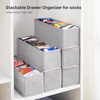 MURRI&MURRDI Mini Foldable Clothes Drawer Organizer 6 Pcs, Narrow Fabric Drawer - Image 5