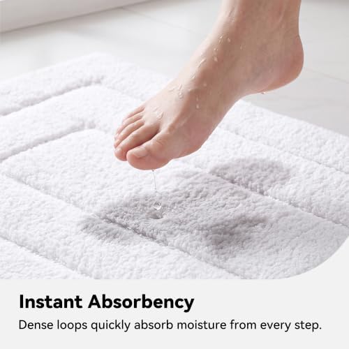 GRANNY SAYS White Bathroom Rug 16" x 24", Non-Slip Microfiber Bath Mat - Image 4