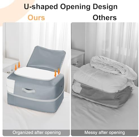 Comforter Storage Bag - 110L Large Capacity Blanket Storage Bags 2-Layer Ultra - Image 4