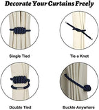 BEL AVENIR Magnetic Curtain Tiebacks 2 Pack Hand-Woven Curtain Ties - Image 3
