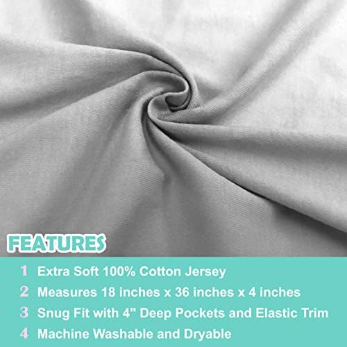 American Baby Company 100% Natural Cotton Fitted Cradle/Bassinet Sheet 36" x 18" - Image 3
