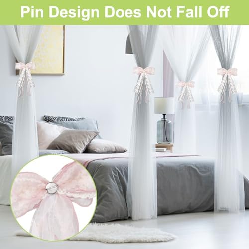 4Pcs Bow Curtain Tiebacks, Elegant Bow Butterfly Curtain Tiebacks - Image 6