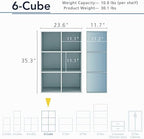 Homes: Inside + Out Apexa 6-Cube Storage Organizer Shelves, Stackable Wood - Image 3