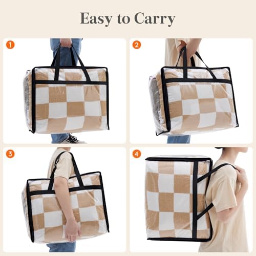 Lifewit 45L Clear Clothes Storage Bags, Plastic Foldable Blanket Storage Bag - Image 6