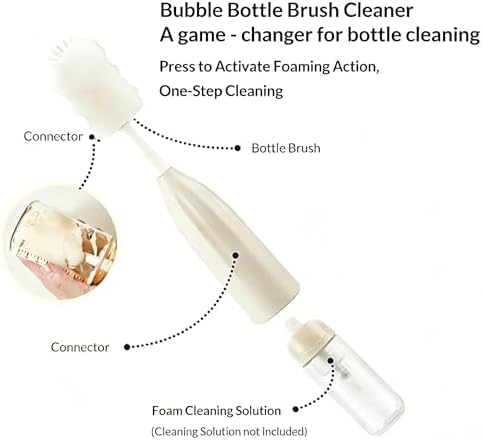 Baby Bottle Brush Kit with Push-Press Bubble and Drying Rack - Image 5
