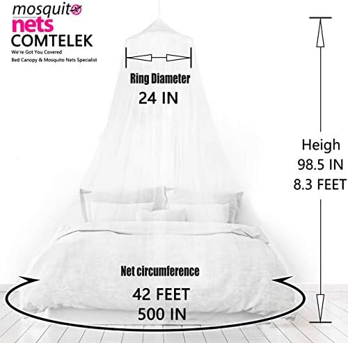 Comtelek Bed Canopy with Lights, Mosquito Net Bed Canopy - Image 5