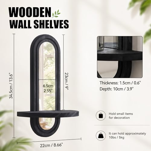 Artilady Floating Shelves with Arched Mirror - Image 2