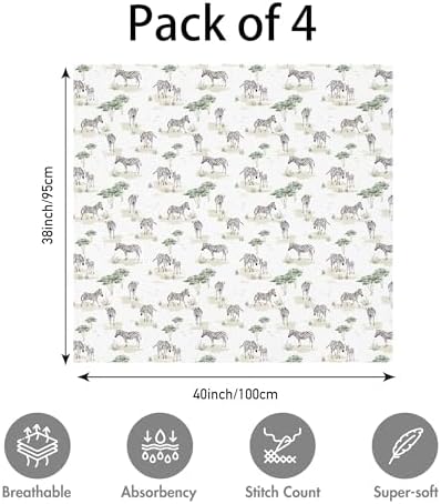 Muslin Swaddle Blankets for Newborn, 3 Pack Breathable Soft Receiving Blanket - Image 5