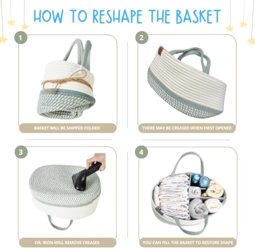 DECOMOMO Baby Caddy Organizer, Large Diaper Caddy Basket - Image 6