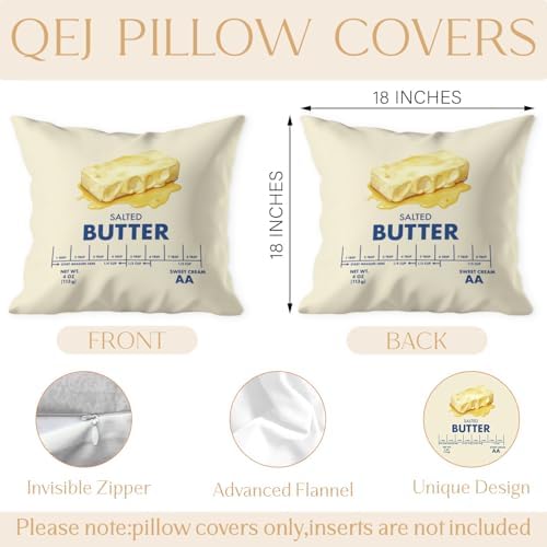 Funny Salted Butter Pillow Cover 18x18 Double-Sided, Butter Lover Gifts - Image 7