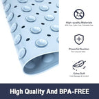 Extra Long Bathtub Mat Non Slip Bath Mat Light Blue 40"x16" Full - Image 6