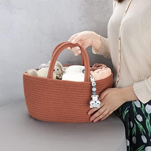 XUANGUO Cotton Rope Baby Diaper Caddy Organizer Basket - Image 2