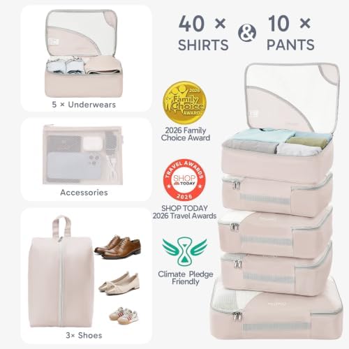 10 Set Packing Cubes for Travel, Gifts for Women Mom, Anti-Tearing Suitcase - Image 4