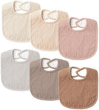 POIKSHARK 6-Pack Muslin Baby Bibs by POIKSHARK