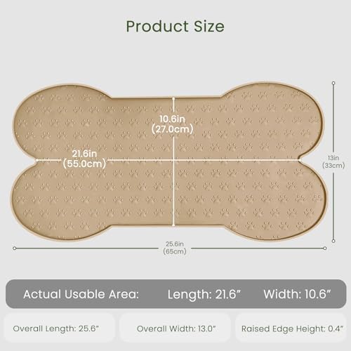 PWTAA Dog Food Mat Anti-Slip Silicone Dog Bowl Mat Thicker Pet Placemat - Image 2