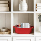 Small Red Woven Basket, Cotton Rope Kid Pet Toy Bin Box, Cute Baby Nursery - Image 6