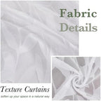 Lecloud Leia White Sheer Kitchen Curtains 30 Inch Length 2 Pcs, Jacquard Leaf - Image 4