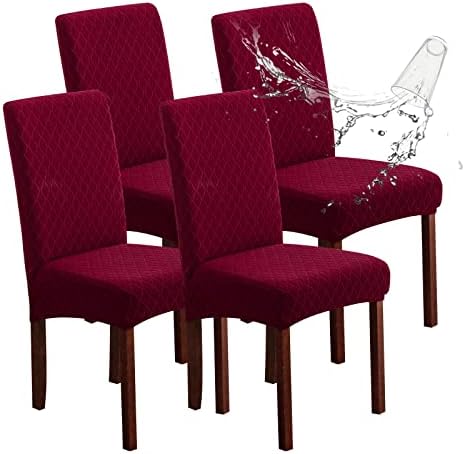 Genina Waterproof Dining Chair Covers Set of 4 Parsons Chair Slipcovers by Genina