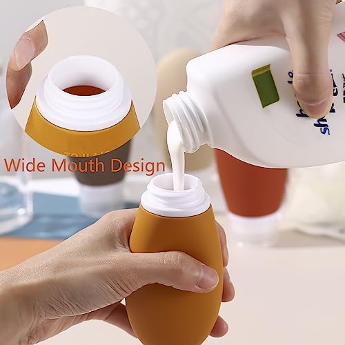 Leak Proof Silicone Travel Bottles, 4 Pack 2oz Liquid Squeezable Refillable - Image 4