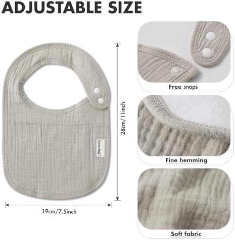 Muslin Baby Bibs for Drooling and Teething, Bibs for Boys Girls - Image 6