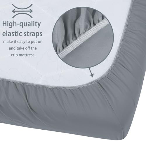 GUNTAIL Baby Crib Sheets for Boys Girls, 2 Pack Fitted Crib Sheet for Standard - Image 6