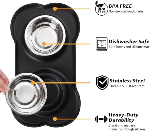 Hubulk Pet Dog Bowls 2 Stainless Steel Dog Bowl - Image 2